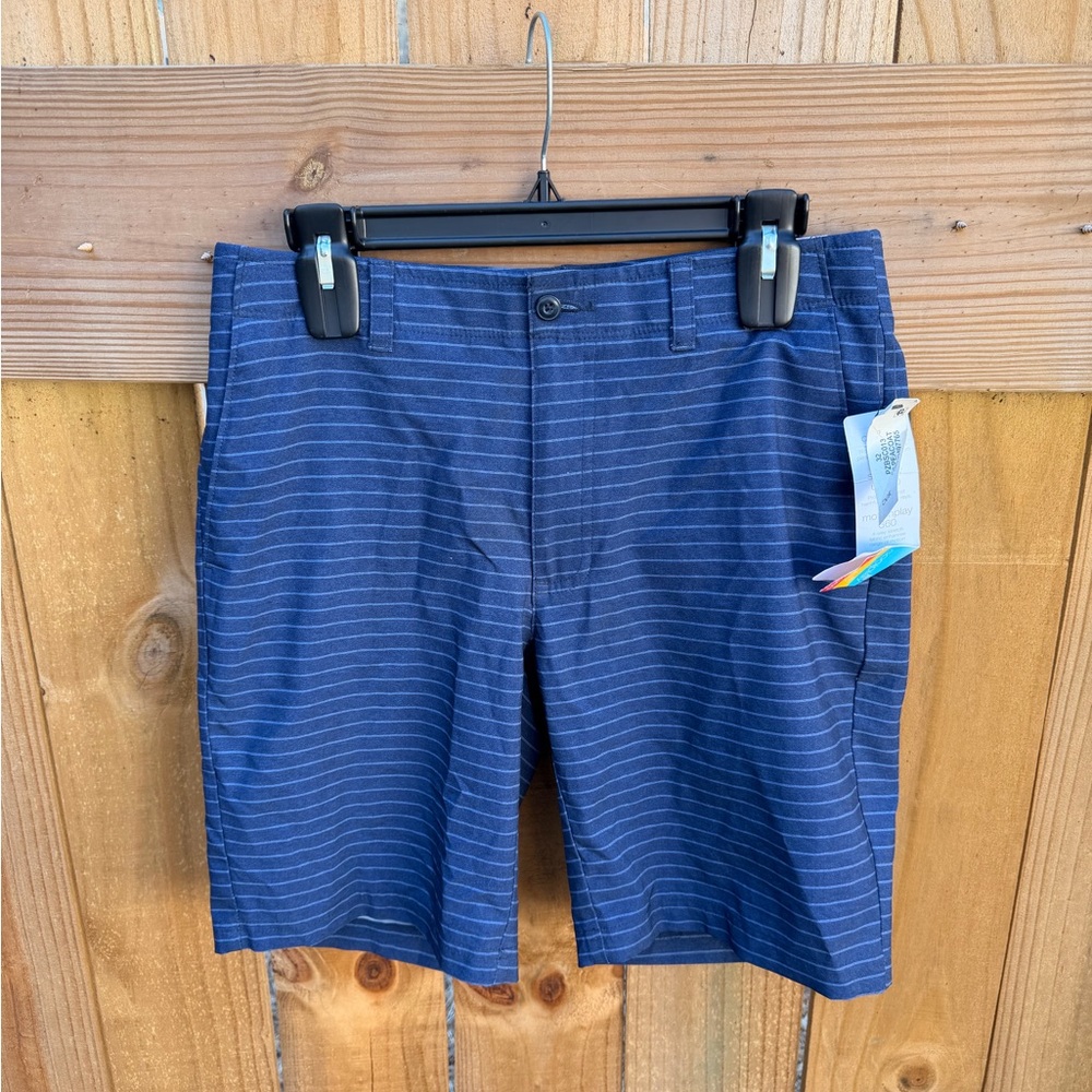 ProTour Blue Striped UPF 30 Motion Stretch Men's Golf Shorts